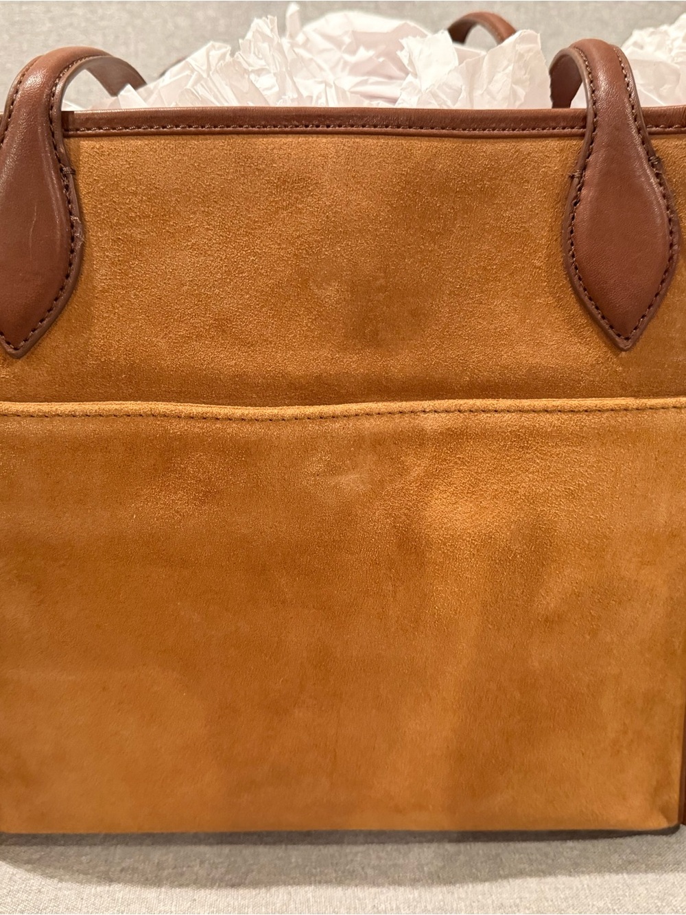 Margot Phoebe Large Hobo Bag Mulberry Brown Suede and Leather Top-Handle Tote - Picture 3 of 6